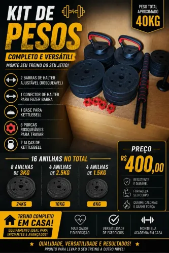 Kit halter musculação