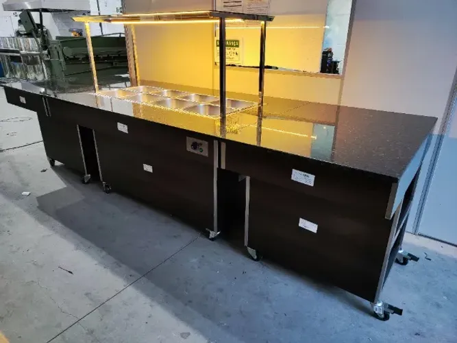 Buffet self service quente p/ 10 GNs 1825×1020×1450
