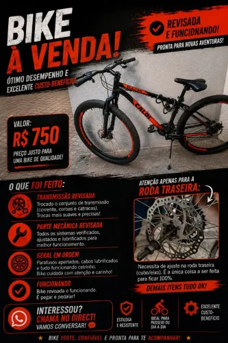 Bicicleta vermelha Caloi Vulcan Aro 29