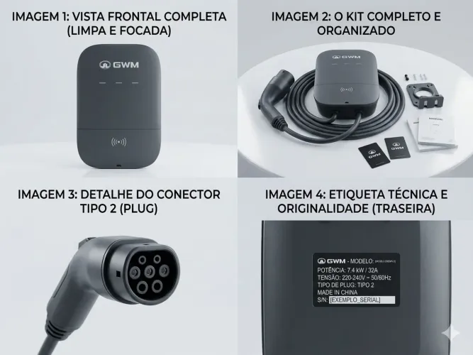 Carregador GWM Wallbox Original Novo/Seminovo para Carro Elétrico e Híbrido