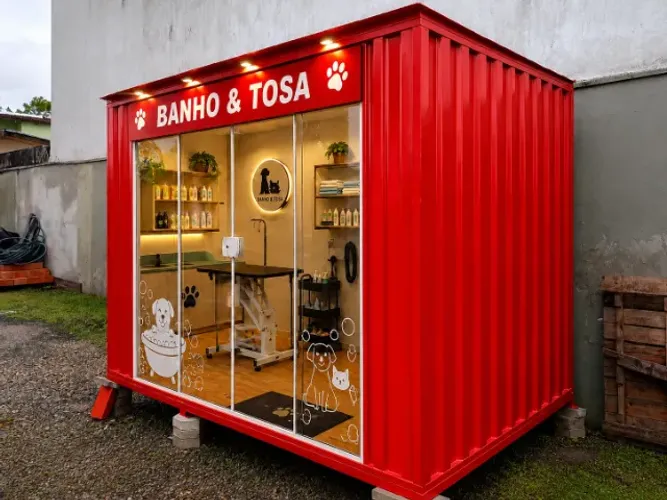 Container loja, quiosque , banheiros, Guaritas