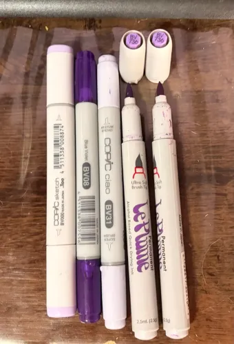 COPIC + LE PLUME - TONS DE ROXO - 5 CANETAS