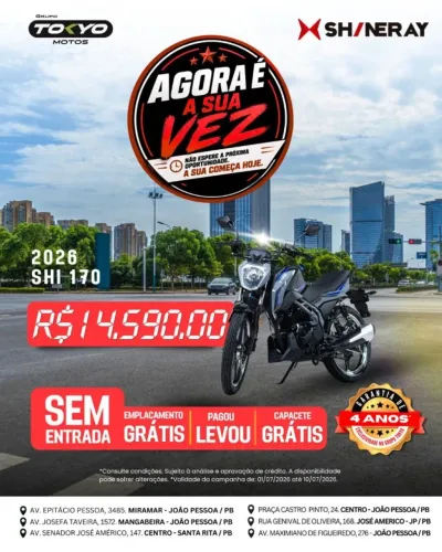SHINERAY SHI 170 EFI 0KM | Painel Digital | LED | Financiamento Facilitado Sem Entrada