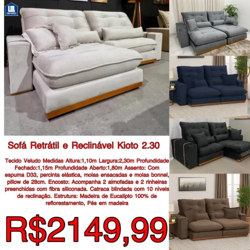 Sofá retrátil e reclinável. Conforto, luxo e qualidade