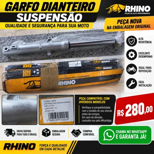 Garfo Dianteiro Suspensão Moto Rhino Código 76259 - Novo na Caixa