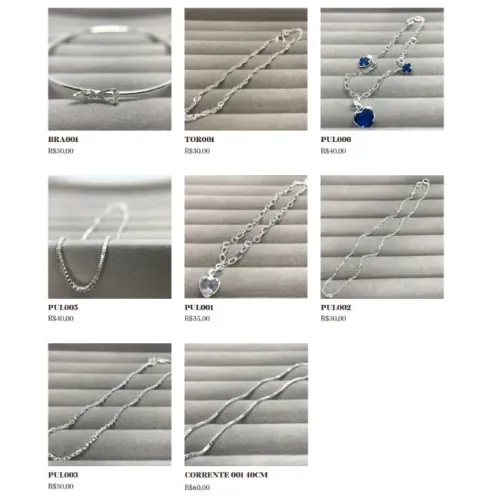 Pulseiras e pingentes em prata 925 (preços nas fotos)