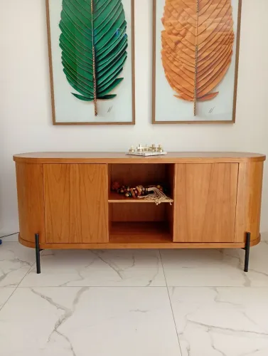 Aparador Buffet Madeira Maciça 160cm - Design Contemporâneo - Alto Padrão