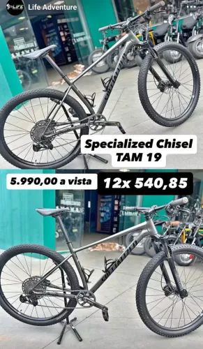 Specialized Chisel Tam. 19 (L) ? Transmissão SRAM SX 12v | Estado de Zero + NF