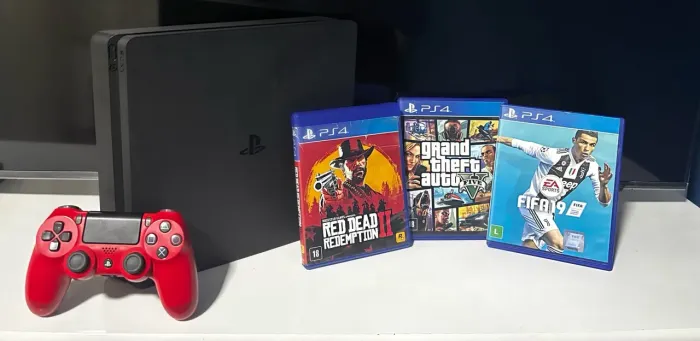PlayStation 4 Slim - 1TB - 3 Jogos + 1 Controle