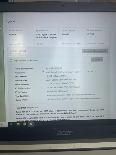 Acer Aspire 5 Ryzen 7 5700U 12/512 GB