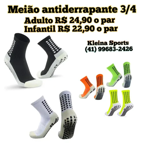 Meião antiderrapante adulto e infantil
