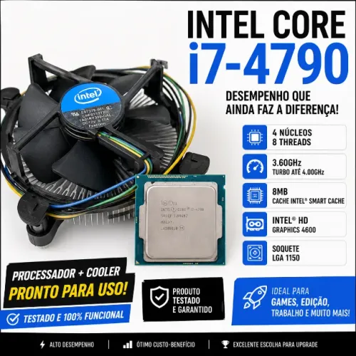 Processador Intel Core i7-4790 3.60GHz LGA1150 4 Núcleos 8 Threads Testado
