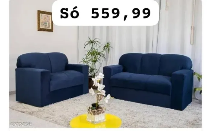 SOFÁ DE 2 E 3 LUGARES - DIRETO DE FABRICA
