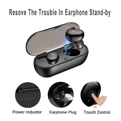 Fones Bluetooth Esporte Y30 Estéreo com Controle de Toque, microfone e Resistente à água<br>