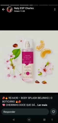 Body Splash Beijinho - O Boticário 64.00