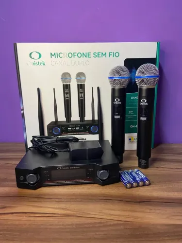 MICROFONE SEM FIO ONISTEK ON-MC809 CANAL DUPLO