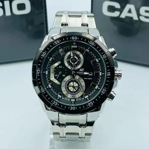 Relógio Casio Edifice Prata e Preto relogio Funcional linha Premium