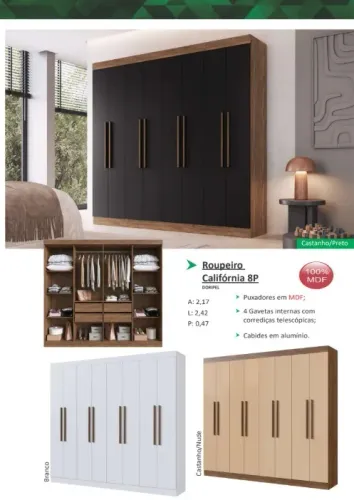 Guarda Roupa Casal 6 portas