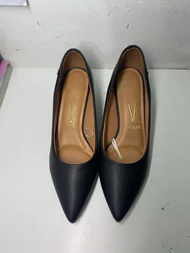 Scarpin Salto Bloco Bico Fino Feminino Preto