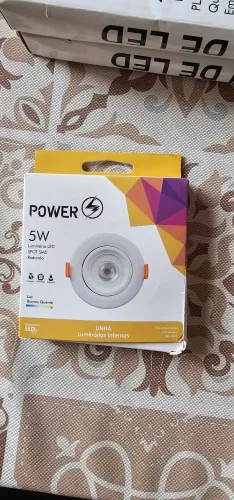 Kit Spot LED Redondo 5W Branco Quente Power - Novo na Caixa