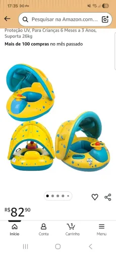 Boia infantil com cobertura solar