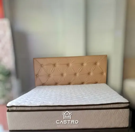 Colchão casal 138x188x30cm em espuma elegante e com Pillowtop ideal pra pessoas até 110k