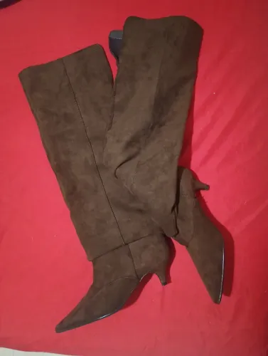 Bota Couro cano longo Satinato n.35