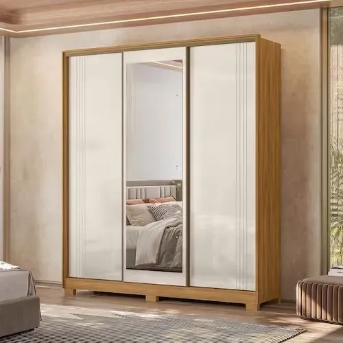 Guarda roupa 3 portas de correr 4 gaveta com espelho Novo a pronta entrega