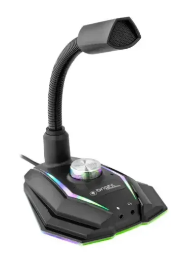 Microfone Gamer Bright, Rgb, Usb, Preto - 604