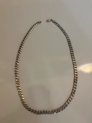 Corrente Prata Grumet Masculina 55 cm