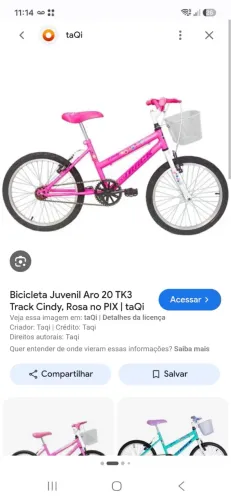 Bicicleta Juvenil aro 20 (desmontada, na caixa e com nota fiscal)