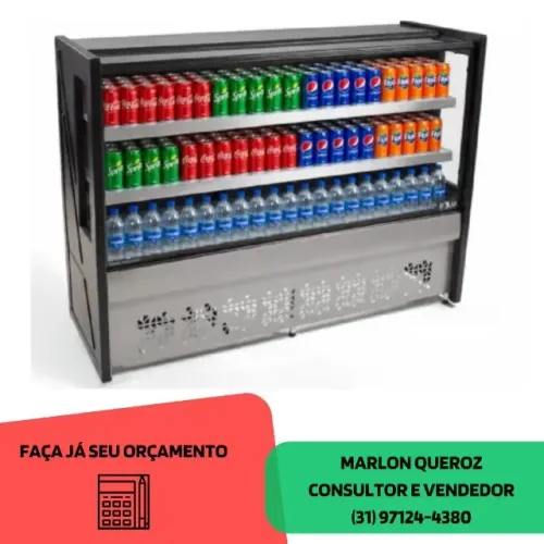 Balcão Refrigerado 1,75M 2 Placas Preto Polar
