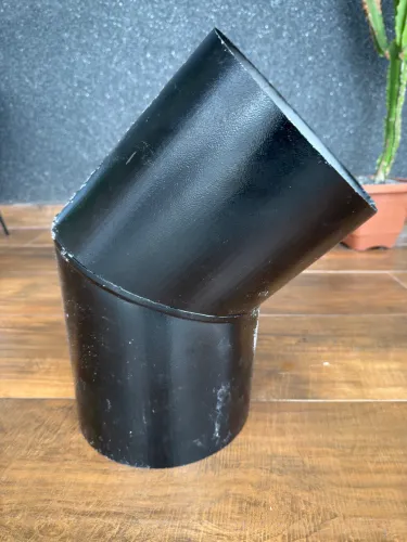 Curva 45° Para Chaminé Duto 9 Polegadas Preta