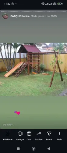 Playground de madeira de eucalipto tratado infantil até 12 anos