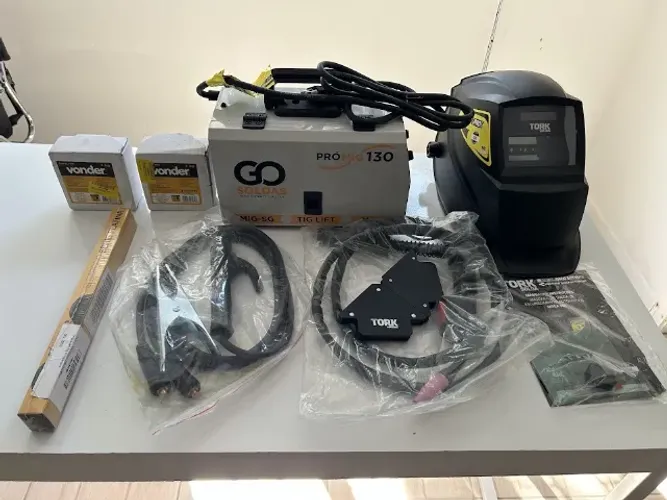 Máquina de Solda Pro MIG 130 + Máscara Automática + Acessórios