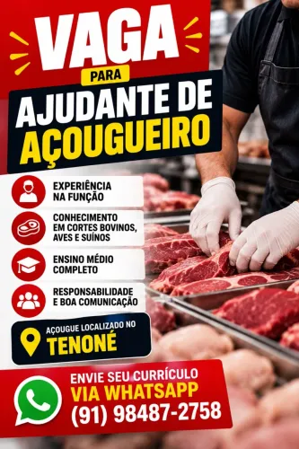 Vaga de emprego em açougue