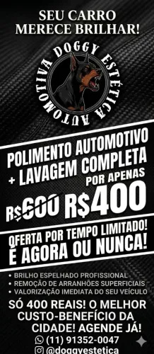 PROMOÇÃO POLIMENTO+ LAVAGEM AUTOMOTIVA 