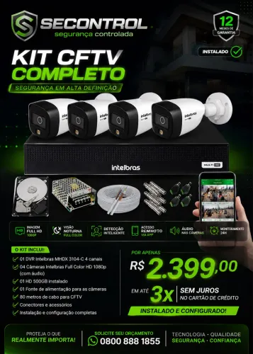 Câmeras INTELBRAS, instalado