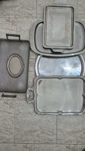 Bandejas inox, 6 peças 