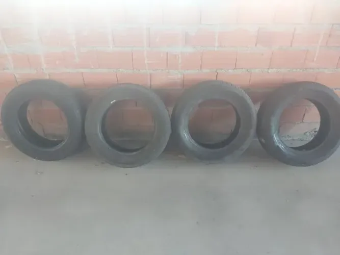 2 pneus continental, 1 goodyear, 185 65 r15) e rodas alumunio aro 20 - 5 paraf