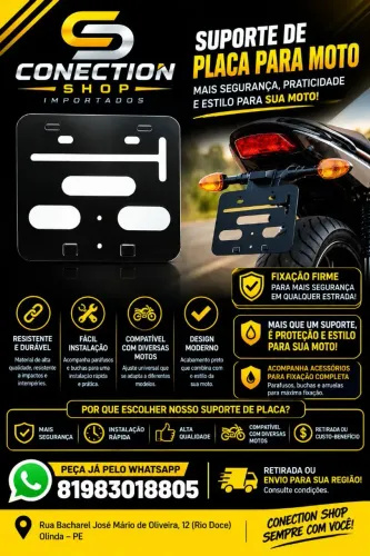 Suporte de Placa Moto