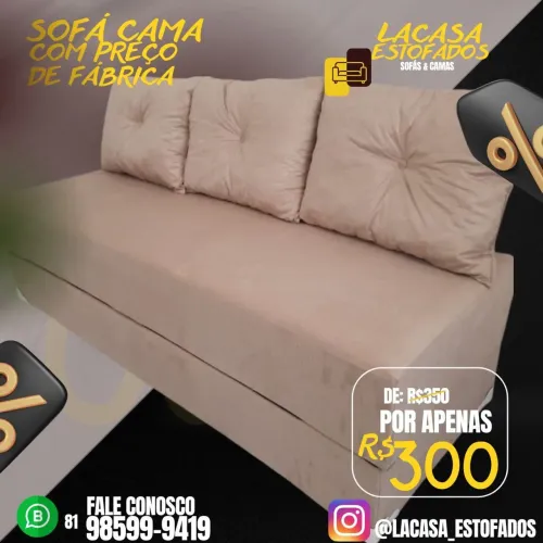 Sofá cama - novo 0.50cm de altura