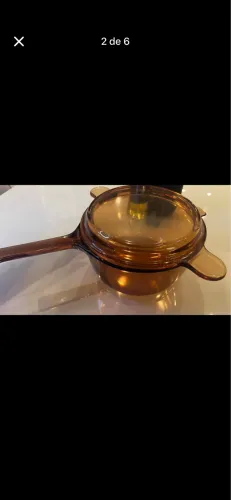 Antiga Panela Caçarola de Vidro Vision 2,5 Litros C/ Tampa - Rara Anos 80
