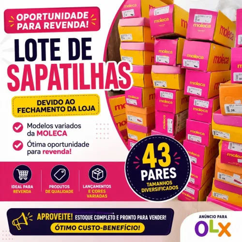 Lote de sapatilhas pronto para revenda