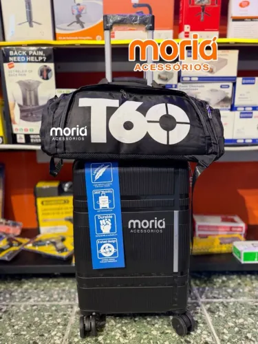 Mala 10kg + Bolsa T60, Kit Bordo Preto