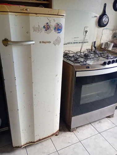 Vendo geladeira Eletrolux e fogão Brastemp funcionando perfeitamente.
