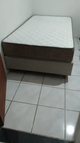 Colchão e box confort <br>108 x 198 x 24 Bege New<br><br>Box confort 108 x 198 x 25 lhe natural