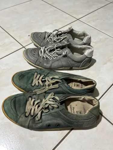 Sapatênis Democrata e Osklen - tamanho 42 - cores cinza e verde