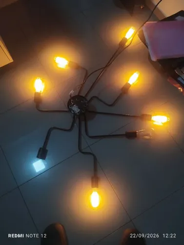 Lustre pendente aranha 8 braço s