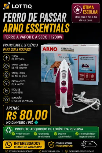 FERRO ARNO ESSENTIAL SECO E VAPOR 110V